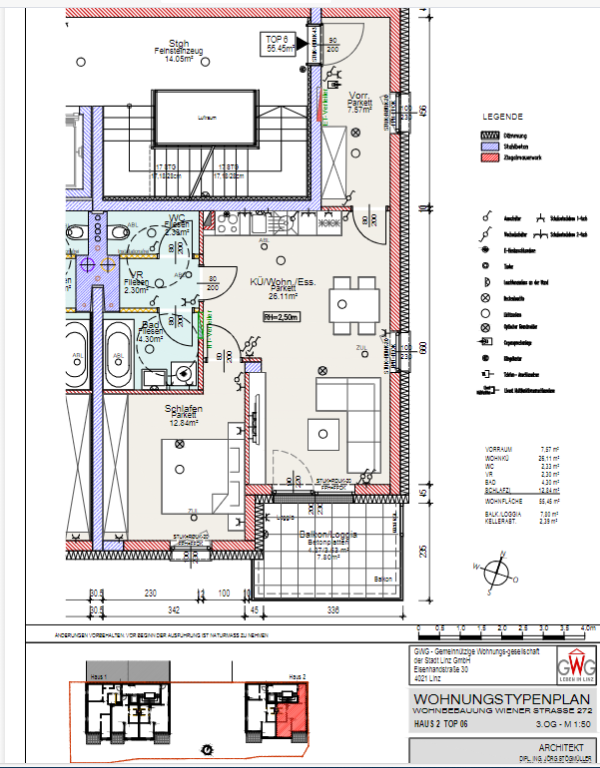 *Top Neubauwohnung* Erstbezug - Wohnküche mit Loggia, Schlafzimmer im 3. Stock sowie fix zugeordnetem Tiefgaragenplatz - Clipboard Image