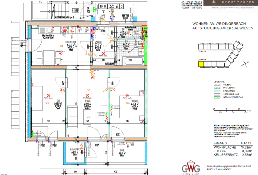 3-Zimmer Neubauwohnung mit großzügiger Loggia im 3. Stock - barrierefrei erreichbar- **bei den Fotos handelt es sich um Einrichtungsbeispiele** - Clipboard Image